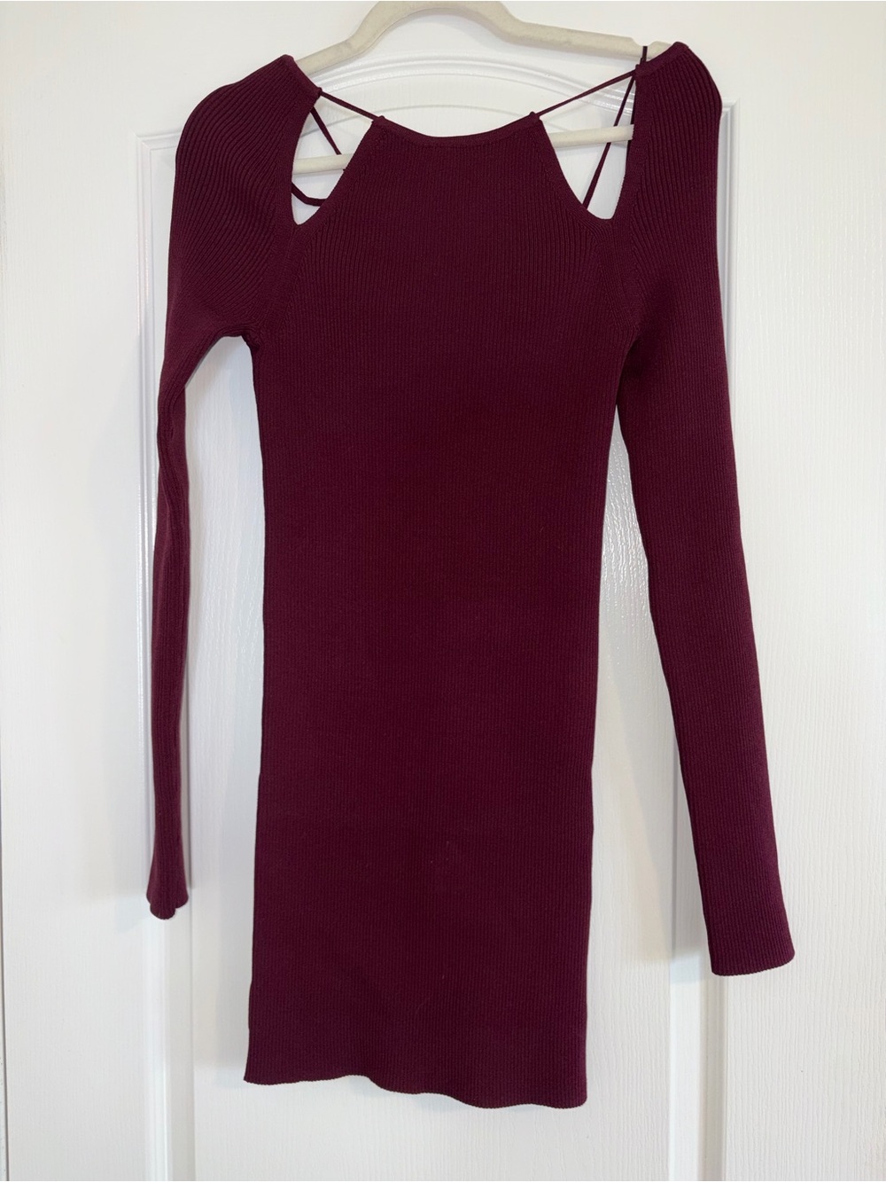 RIB-KNIT MINI DRESS WITH CUTOUTS